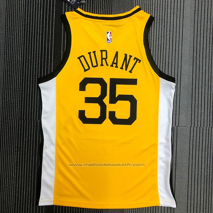 Maillot Golden State Warriors Kevin Durant #35 Earned Jaune
